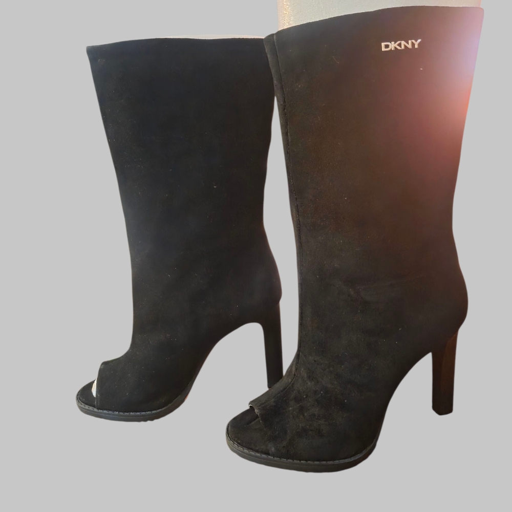 DKNY Black Women's Peep-Toe Boots